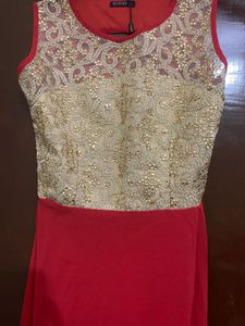 Elegant Embroidered Red Kurta