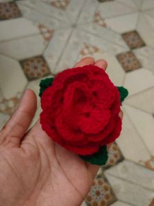 Crochet Red Rose