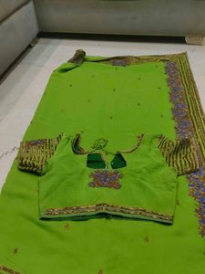 Green Colour Wedding Wear Saree