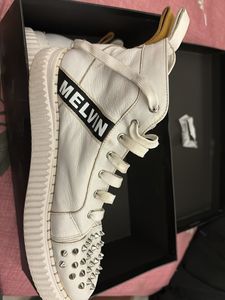 White Studded Platform Sneakers
