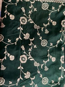 Elegant Embroidered Green Fabric