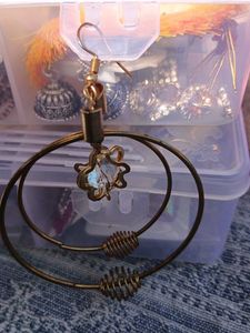 Chic Gold Hoop Earrings with Bow Charm