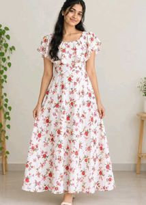 White Floral Maxi Dress