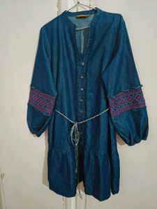 Beautiful Denim Dress with Embroidery