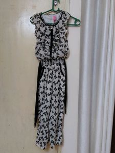 Price Dropp Trendy Bow Print Jumpsuit For Girls