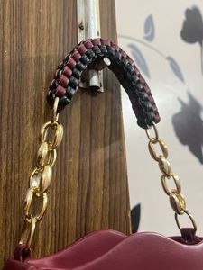 Chic Maroon Lip-Shaped Clutch Bag