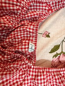 Nefs finds Red Gingham Ruffle Blouse