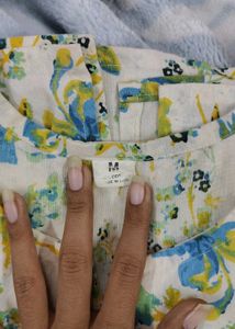 Bohemian Floral Print Cotton Kurta