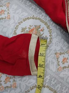 Red Embroidered Shirt With Pajami