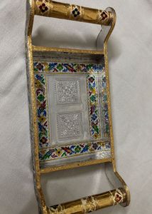 German Silver Plated Rectangular Tray With Handles