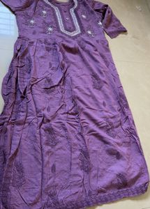 Beautiful Embroidered Purple Kurta