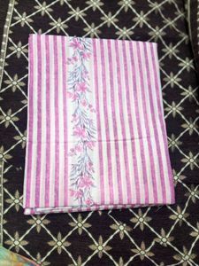 Designer Pink Striped Cotton Kurta Set material