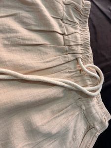 Beige Cargo Pants with Drawstring Waist