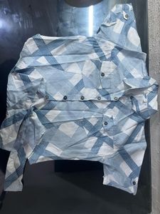 Stylish Blue & White Plaid Shirt