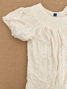 Old Navy Off-White Eyelet Cotton Dress