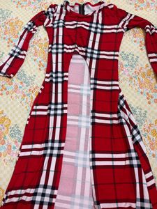 Stylish Plaid high low top