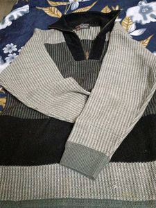 Men's Striped Half-Zip Sweater