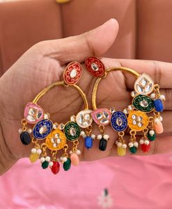 Colorful Ethnic Hoop Earrings