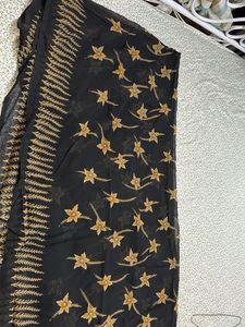 Black Floral Saree