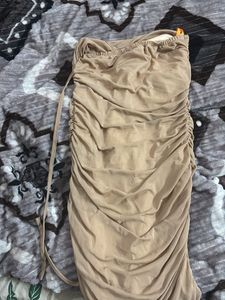 Ruched Strapless Bodycon Dress