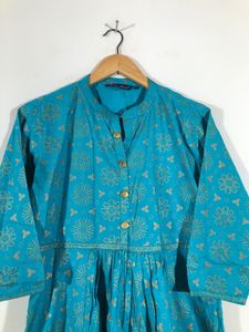 Blue Printed Kurta(Women’s)