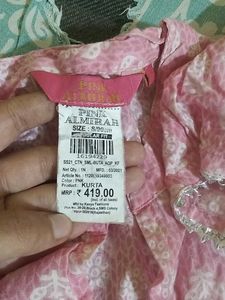 Pink Printed Anarkali Kurta
