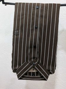 Men's Striped Brown Corduroy Pants