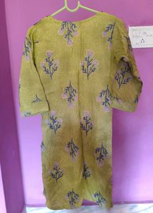 Yellow Printed Kurta