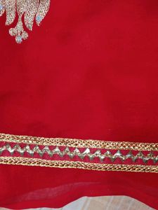 Beatiful Red Sare With Design
