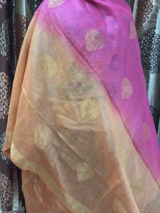 Elegant Silk duptta with Gold Border