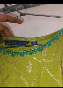 Elegant Lime Green Anarkali Gown