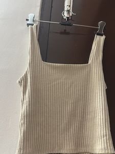 Ribbed Square Neck Tank Top