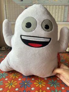 Halloween Emoji pillow of white ghost