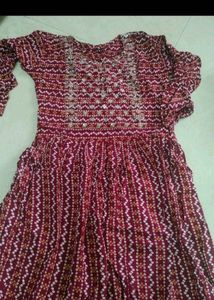 Maroon Bandhni Kurti