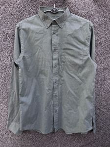 Casual Grey Button-Down Shirt