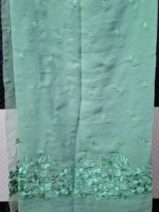 Sea Green Embroidered unstitched fabric