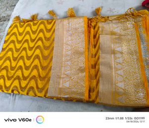 Elegant Yellow Saree with Blouse
