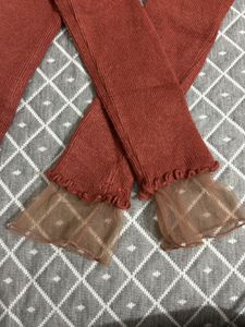 Rust-Colored Ribbed Mock Neck Top