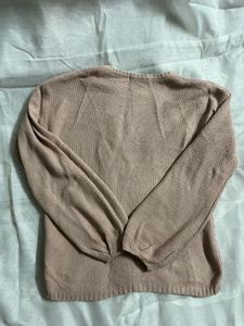 Peach Knit Pullover Sweater