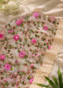 Stunning Embroidered Net Saree