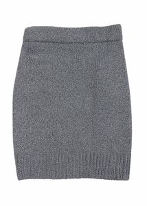 Grey Co-ORD Shimmer Knit Cropped Sweater and Skirt