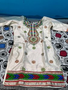 Heavy Embroidered  Kurta Set With Mirror Work