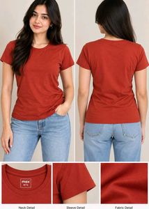 Classic Rust Colored Crew Neck Tee