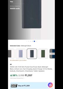 Red Mi 1oooo mAh Power Bank