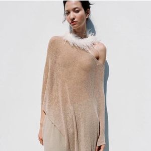 Zara Limited Edition Gala Faux Fur Beads Necklace