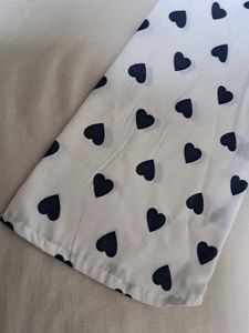 HANDMADE Cute Heart Print Square Neck Top