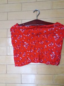 Red Floral Mini Skirt