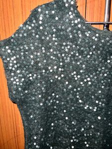 Sequin Dark Green Party Wear Top