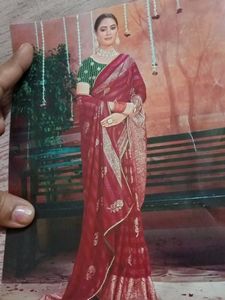 Beautiful Mahroon Festival Saree