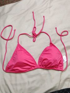 Pink Triangle Bikini Top
